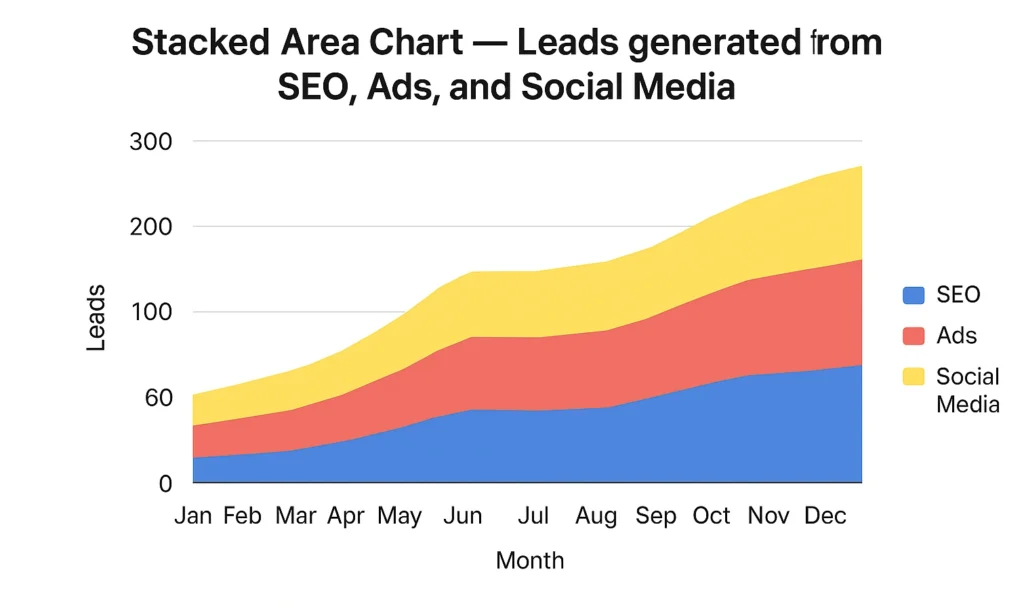 zoho stacked area chart