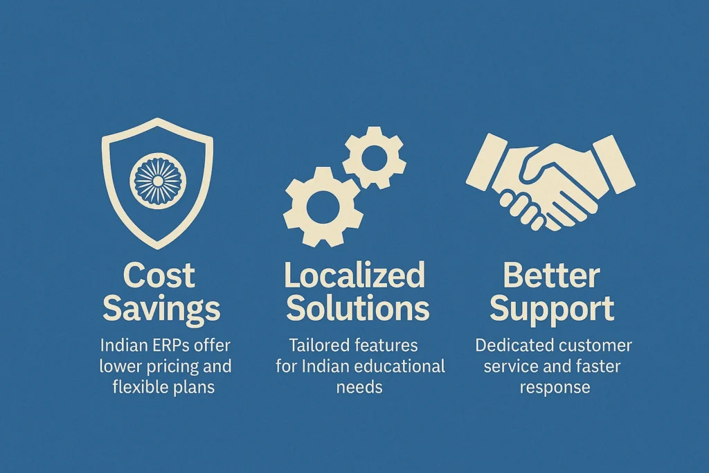 Visual showing the future expansion of Swadeshi SaaS in education from India to global markets