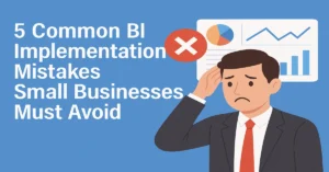 Small Business BI Mistakes dashboard showing common analytics errors for small businesses