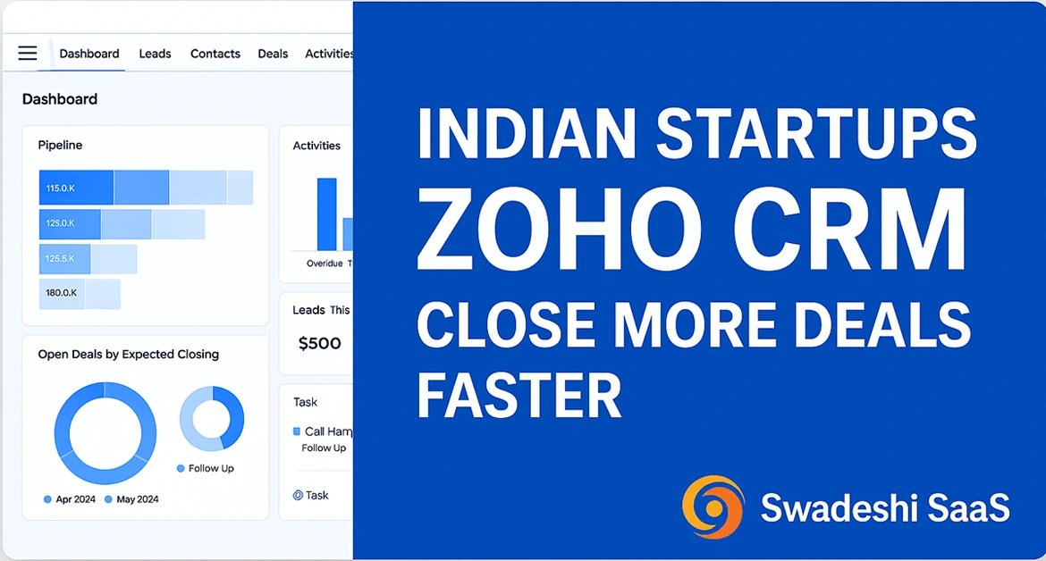 Zoho CRM dashboard for Indian Startups – Swadeshi SaaS
