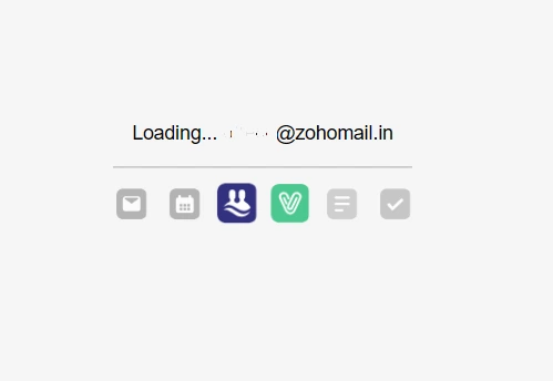 zoho email setup loading screen before setup